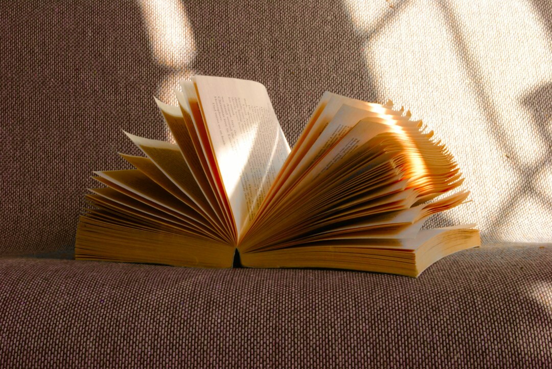 open book in dim light